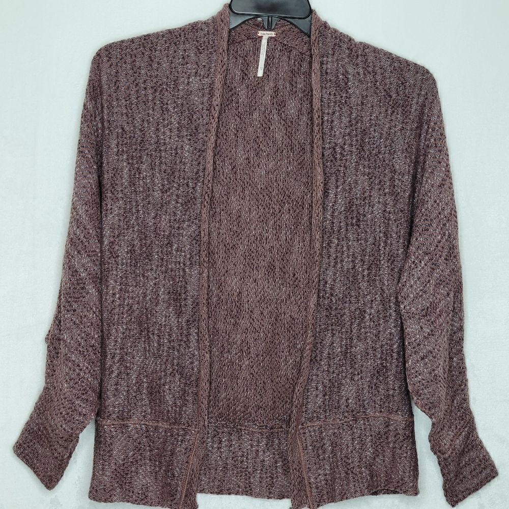 Free People Mauve Knit Open Cardigan Size XS‎